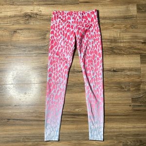 ALO Yoga Pink and White Patterned Leggings